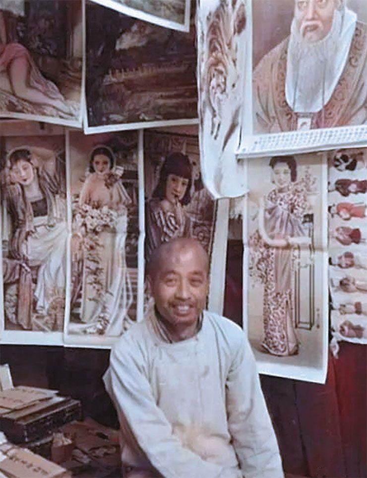 Рынок Дунъань, на котором продавалось и покупалось все. На фото – лавка с картинами в виде традиционных свитков. 1938 г. 