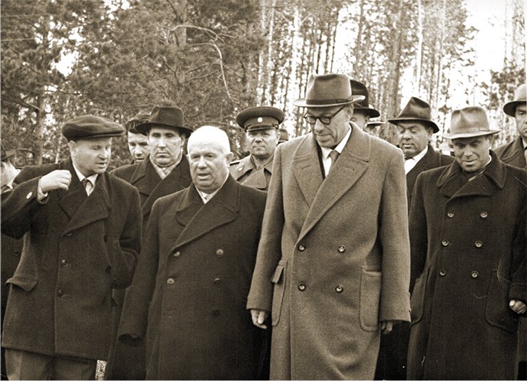 The First Seceretary N. S.Khrushchev visiting in Akademgorodok. 1959