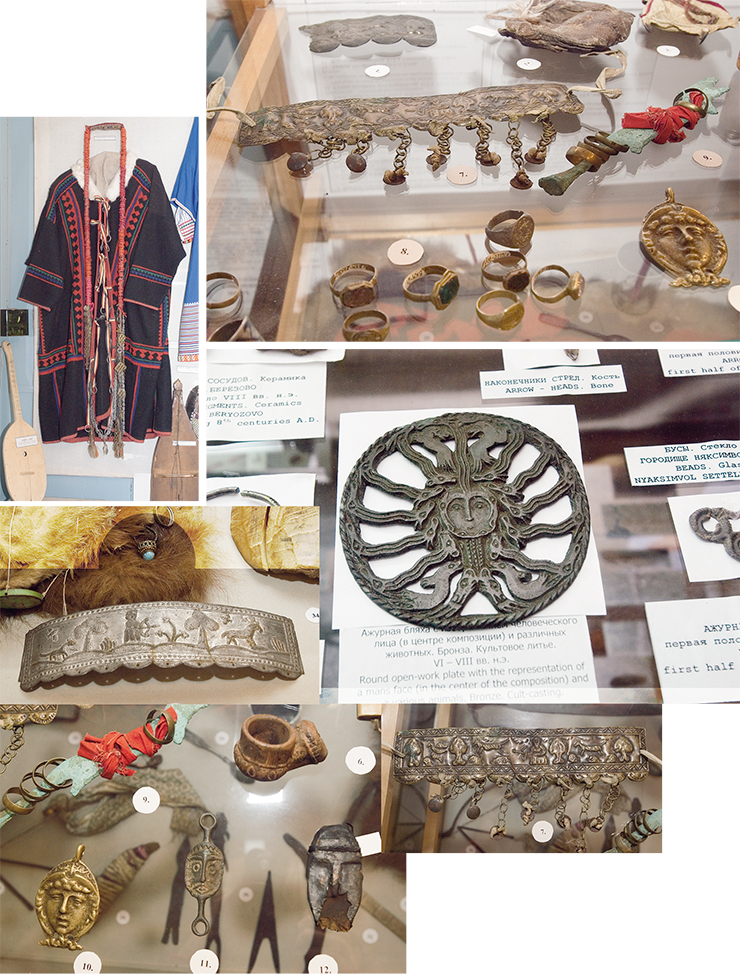 В экспозиции Березовского краеведческого музея привлекают внимание уникальные археологические находки с древнего Няксимвольского городища: бронзовое литье, украшения, керамика, предметы быта…