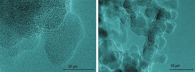 Detonation carbon particles are several nanometers in size and are composed of diamond, graphite, and soot phases. Electron microscopy 