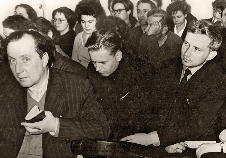 На семинаре (1960-е гг.) На переднем плане В. А. Ливанов, В. А. Коптюг, Д. Г. Кнорре