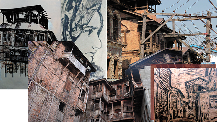 There are well-preserved ancient houses in Srinagar. They attract the attention of Saba Altaf (her self-portrait is at the top), one of the students who attended our classes on archaeological drawing. She draws these buildings, creating new images of the old city. After receiving a bachelor’s degree in business administration, the artist returned to the university, now to the department of visual arts: “I draw when I want to express my feelings. Art helps me become a better person”