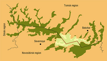 The Vasyuganskiy nature reserve is situated between the rivers Ob and Irtysh, on the territories of two adjacent regions – Tomsk region and Novosibirsk region. It covers approximately one tenth of the Great Vasyugan Mire – over 614 thousand hectares