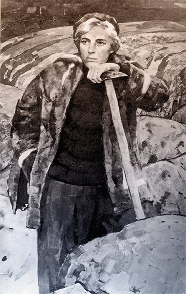 Larisa Popugaeva. Portrait by B. Korneev, 1963. Photo from the Mineralogical Museum, Chair of Mineralogy, St. Petersburg State University