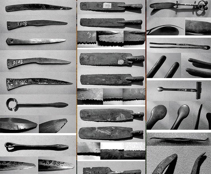 Эти инструменты «неизвестного назначения» из Минусинского регионального краеведческого музея им. Н. М. Мартьянова могли быть использованы для хирургических манипуляций. Интсрументы датируются сарагашенским этапом тагарской культуры (IV—III вв. до н. э.)