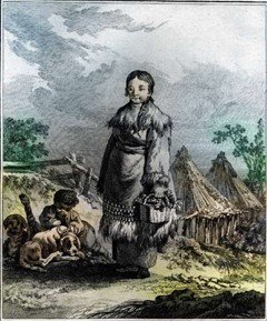 Камчадалка. Рисунок XVIII века. Kracheninnikow S. Voyage en Siberia: La description du Kamtchatka. Т. II. Paris, 1768