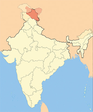 Ladakh, the highest altitude plateau of India, borders on Tibet in the east; Lahul and Spiti (in the state of Himachal Pradesh) in the south; the valleys of Kashmir, Jammu, and Baltistan in the west; and, via the Kunlun ridge, on East Turkestan in the north. Two parallel mountain ridges—Ladakh and Zanskar—run through the territory of Ladakh. Between the Zanskar ridge and the Great Himalayas lies Zanskar, one of the hardest-to-reach and most isolated Himalayan regions of North India
