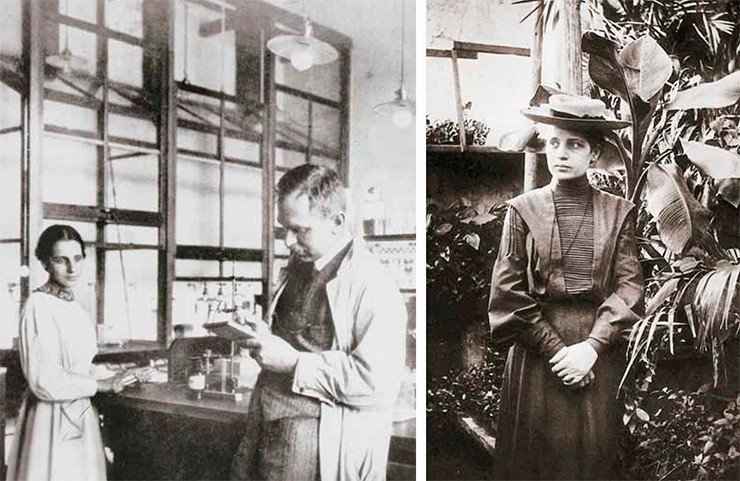 Отто Ган и Лиза Мейтнер в лаборатории. 1913 г. Лиза Мейтнер. 1900 г. Public domain