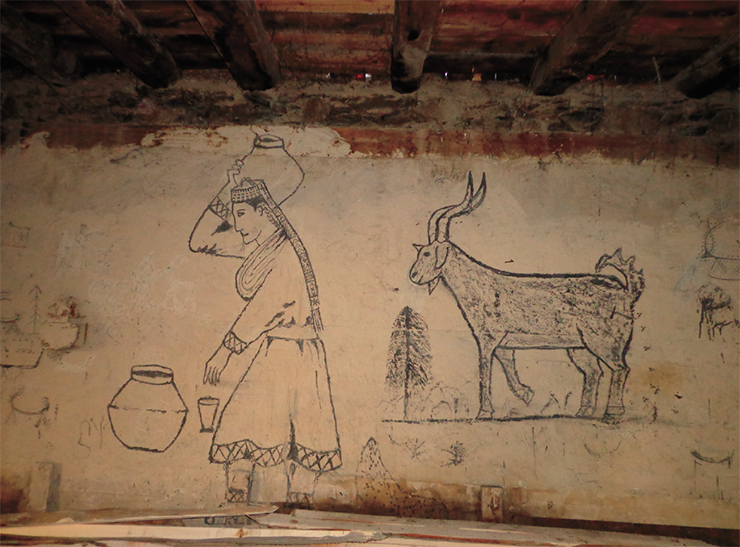Современное граффити на стене дома в долине Румбул (южный Гиндукуш), где живут калаши – народ, генетически близкий к представителям ямной и, вероятно, афанасьевской культур. © Muhammad Zeeshan