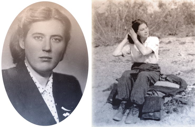 Left: L. A.Popugaeva, the 1950s. Photo from the Mineralogical Museum, St. Petersburg State University. Right: A woman is a woman even in the field. Mineralogist N. N.Sarsadskikh, one of the discoverers of diamond deposits in Siberia (Erlich, 2006)