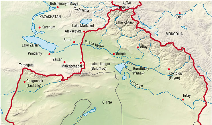 The Altai (Altai Mountains) is a mountain system located in the south of Siberia and in Central Asia at the border of Russia, Mongolia, Kazakhstan, and China (Xinjiang Uyghur Autonomous Region, a territorial administrative unit in the northwest of China, the largest one in terms of area in this country with a population of 47 nationalities)