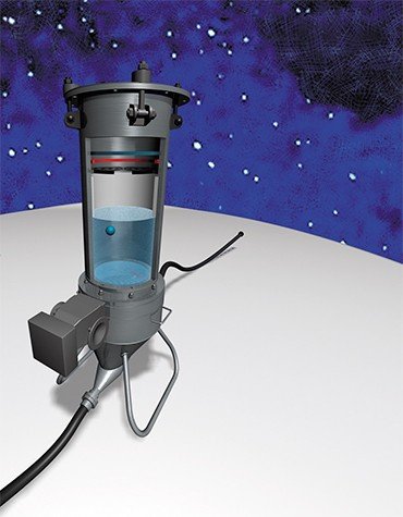 Принципиальная схема детектора для обнаружения частиц «холодной» темной материи массой 2—10 масс протона, разработанная в лаборатории космологии и элементарных частиц НГУ. Основная часть этого прибора – криокамера, в которую залит жидкий аргон