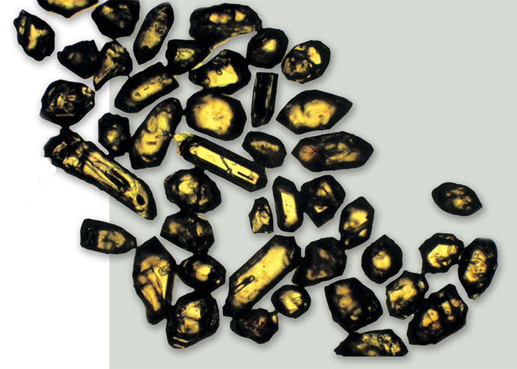 Crystals of zircon, Earth’s oldest mineral