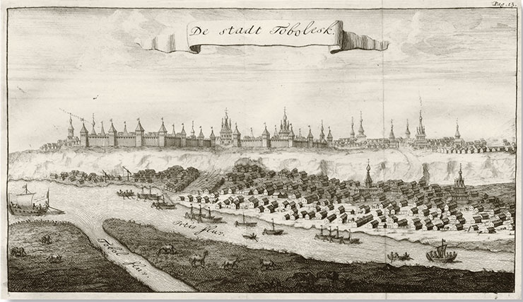 Tobolsk. Drawing from the book Driejaarige reize naar China… by E.Y. Ides (1710). Maastricht University Library. Public Domain Tobolsk. Drawing from the book Driejaarige reize naar China… by E.Y. Ides (1710). Maastricht University Library. Public Domain