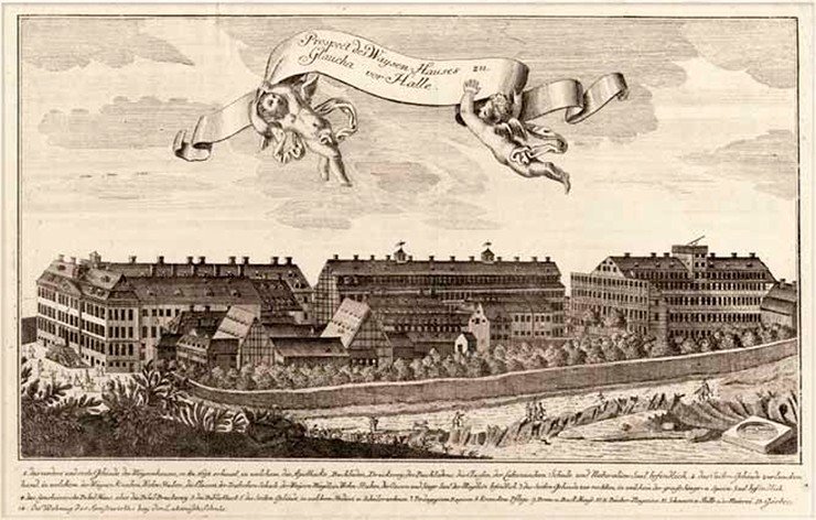 Г. А. Грюндер. Франкеше Штифтунген в Галле. Ок. 1749 г. Frankesche Stiftungen, Halle, Deutschland