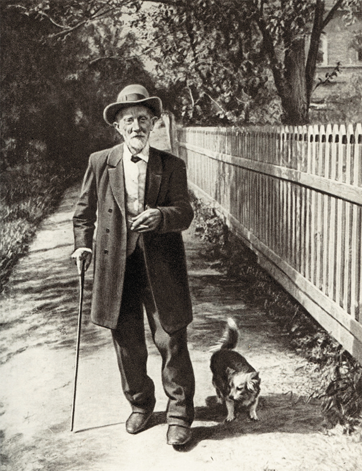 Российский ученый-практик, выдающийся селекционер И. В. Мичурин в своем саду-питомнике под г. Козловым. 1934 г. Public Domain.