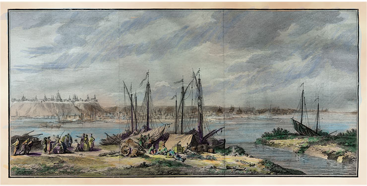 View of Tobolsk from the Irtysh River. Second half of the 18th century. Public Domain  