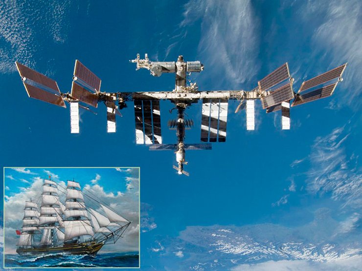 Международная космическая станция похожа на парусный корабль. Но её «паруса» не разгоняют станцию, а тормозят
