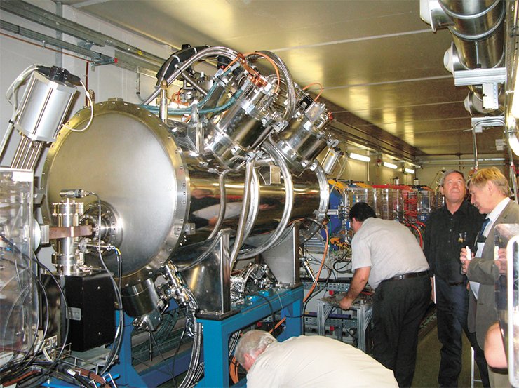 A 119-pole superconducting wiggler developed and fabricated at BINP SB RAS (Novosibirsk) is commissioned at the ALBA CELLS center of synchrotron radiation (Spain). The photograph was taken by the author