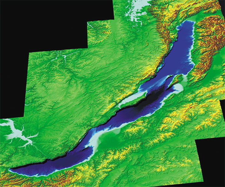 Пространственные (3D) изображения рельефа дна озера Байкал и окружающей местности