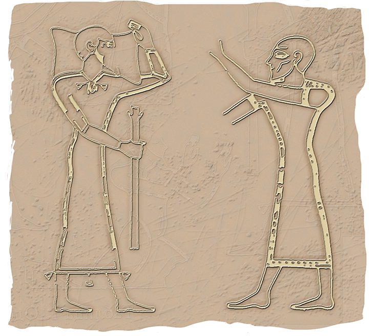 Сириец (слева). Князь Кадеша (справа). XV в. до н. э. (Фивы)