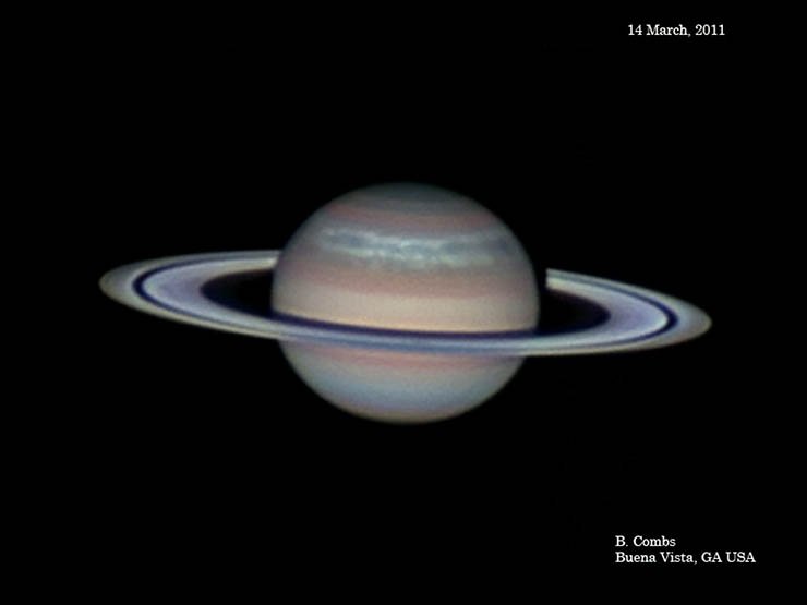 Фотография Сатурна из обсерватории Буэна Виста, Джорджия, США