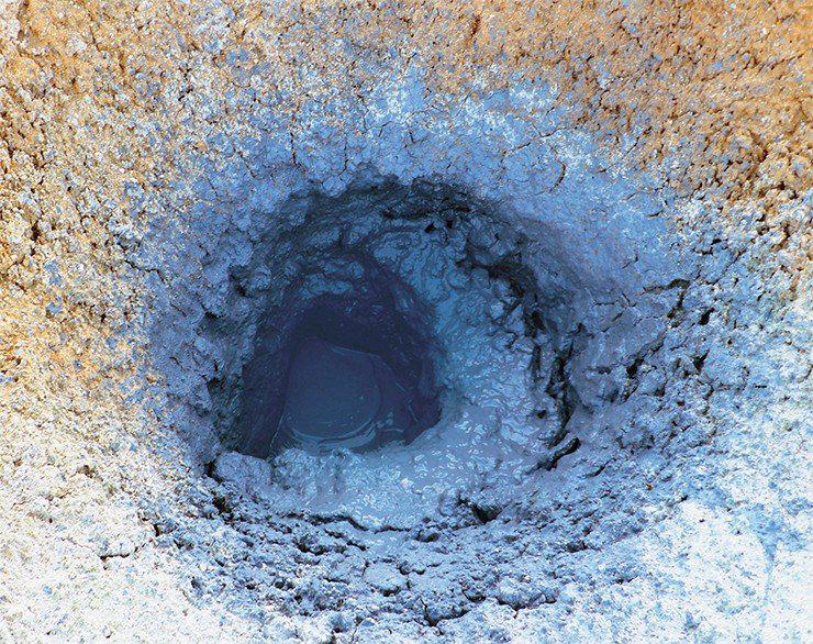 Микроорганизмы можно найти даже в таких малопригодных на первый взгляд местообитаниях, как эта горячая грязевая ванна в камчатской Долине гейзеров. По: (Репин, Власов, 2007)