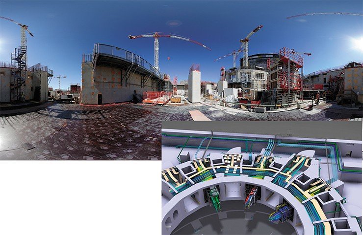 44 порта вакуумной камеры будущего термоядерного реактора обеспечат доступ для удаленных погрузочно-разгрузочных операций и диагностики, а также для систем нагрева и вакуумных систем. Полномасштабный прототип вакуумной камеры (справа) был создан специалистами из Японии, России и США. Credit © ITER Organization