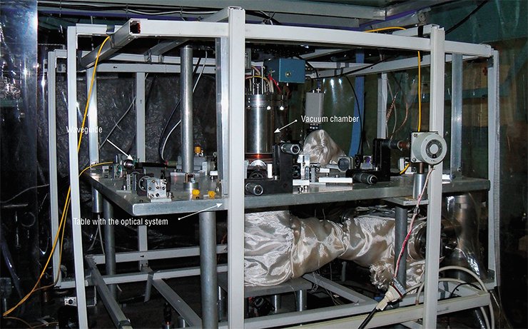 A setup for experiments with cold Rydberg atoms, i. e., atoms whose external electron is in a highly excited state, was developed at the Rzhanov Institute of Semiconductor Physics of the Siberian Branch of the Russian Academy of Sciences. By using this setup, it is possible to control interaction of atoms, which is necessary for them to be used for creating a qubit. The center of the setup is a vacuum chamber, where rubidium atoms are cooled down by laser radiation to temperatures of hundreds of microkelvins and are excited to the Rydberg (highly excited) states. The optical scheme of laser cooling and excitation of atoms is assembled on the table. Rubidium atoms inside the vacuum chamber are captured into a magneto-optical trap formed by three pairs of orthogonal opposing laser beams and two coils generating an inhomogeneous magnetic field. After that, the cold atoms are excited to the Rydberg states, with the principal quantum number n > 20, where they interact with each other at distances of the order of 10 µm owing to the tremendously high values of dipole moments. The Rydberg atoms are registered by the method of selective field ionization at the instant when the Rydberg atom being in this quantum state is ionized by a certain electric field. This method allows one to measure the number of excited atoms and to determine the quantum state of these atoms 