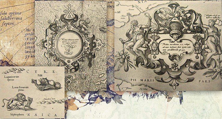 Фрагменты карт из Собрания карт К. Птолемея 1605 г. Российская национальная библиотека