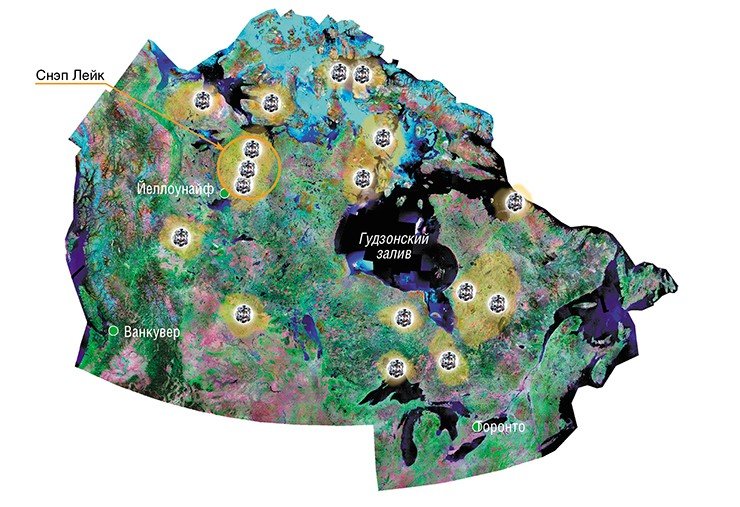 Схема расположения месторождения Снэп Лейк (Канада)