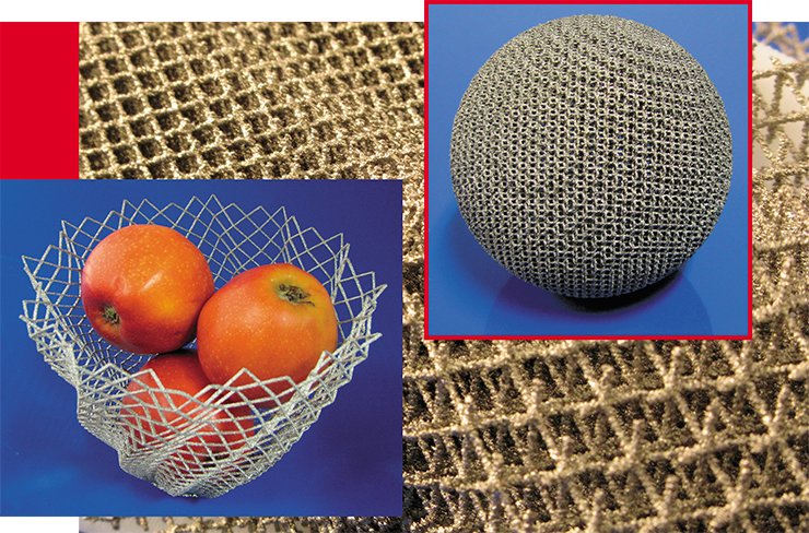 EBM machine makes it possible easy to compound all-metal, 3-D net and porous structures in one component during one and the same manufacturing process. There are two examples of those products: titanium-aluminium-vanadium vase and titanium ball which is like 2 mm thick netlike “shell”