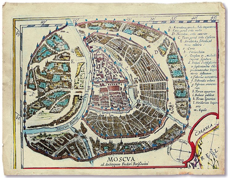 План Москвы, помещенный на карте России Гесселя Герритса 1613—1614 гг.