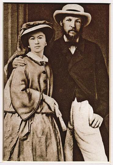 Dmitri Mendeleev with his first wife Feozva on their honeymoon trip to Europe in 1862 to the places he had visited during his internship. The 28-year-old scientist was already a well-known author of a textbook on organic chemistry, for which he received the Demidov Prize from the Academy of Sciences. Dmitri Mendeleev Museum & Archives, St. Petersburg State University