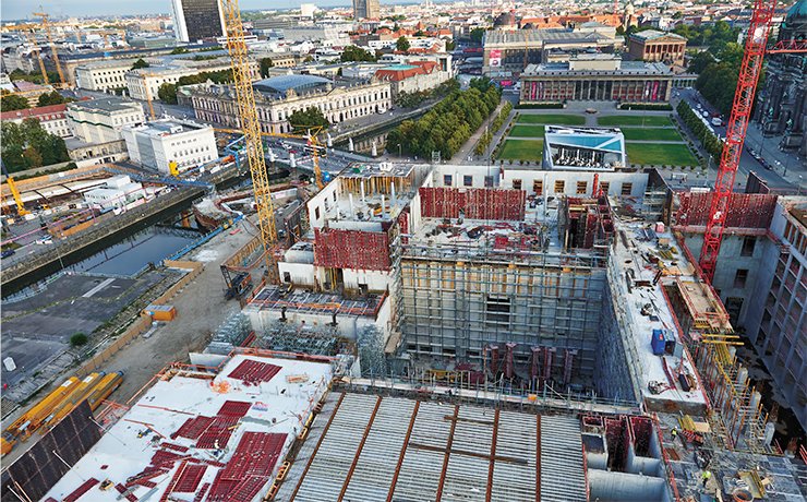 Construction site of the Humboldt-Forum / Berlin Palace in October 2014. © Stiftung Berliner Schloss – Humboldtforum / Stephan Falk