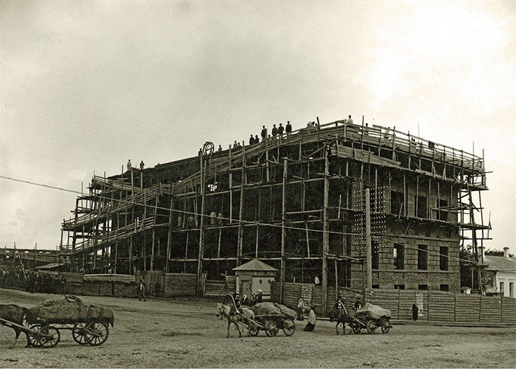Строительство здания Музея промышленности и искусства. Иваново-Вознесенск. 1914 г. 