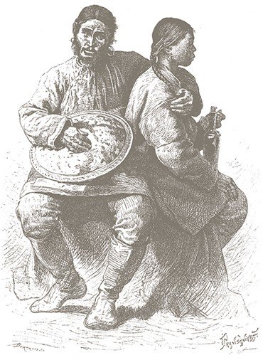 Гольды (нанайцы). Литография XIX века