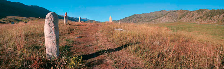 The collection of a stone sculpture museum located near one of the ethnic Tuvan villages consists of exhibits that were likely acquired from the highway construction zone. The ancient statues are mostly displayed along a path that crosses the hill and leads to other structures and exhibition areas