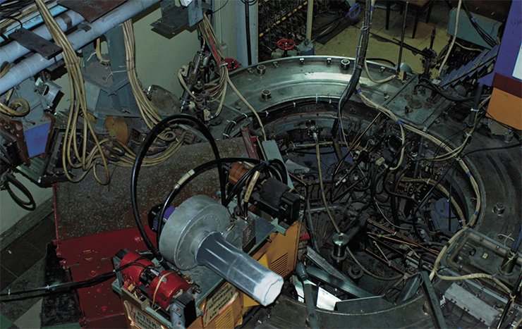 This is the living history of accelerator physics: the B-4 booster synchrotron in which there occurs initial acceleration of electron (positron) beams to the injection energy (360 MeV) into the VEPP-3 storage ring. It is likely to be the only “antique” working synchrotron in the world