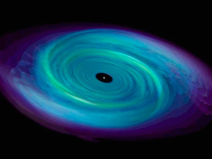 Вещество бывшей звезды образует диск вокруг чёрной дыры