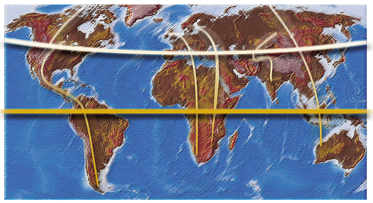 В ХХI веке намечается создание единой системы, объединяющей транспортные и энергетические потоки Евразийского и Американского континентов (проект «Великое сокрестие континентов»). Широтные транспортно-энергетические магистрали опояшут Земной шар дважды: первая соединит Владивосток и Лиссабон, пройдя через Тихий и Атлантический океаны; вторая пройдет по экватору. Меридиональные линии протянутся от Австралии до США, из Южной Америки – в Северную, свяжут ЮАР и Норвегию, пройдут по Великому шелковому пути (из Индии на Север Западной Сибири) и объединят энергетические системы Западной Африки и Великобритании