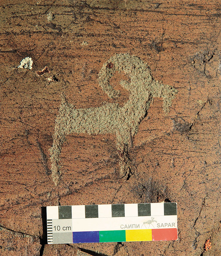 Более позднее изображение горного козла, характерное для эпохи железа. Фото Ю. Ненаховой