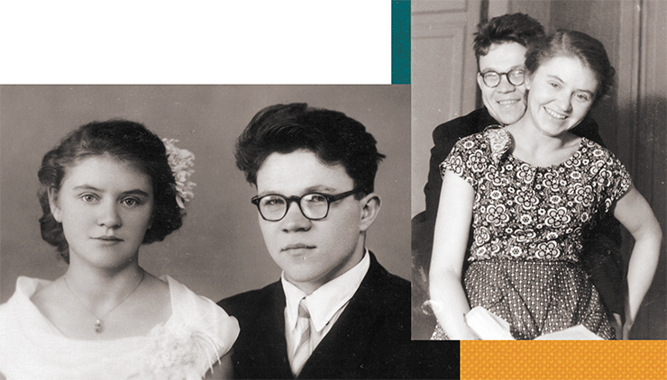 Слева: Молодожены Инна и Николай Добрецовы. 1957 г. Через 19 лет после свадьбы Инна Добрецова умерла от скоротечного рака, оставив трех детей: Николая (14 лет), Александра (12 лет), Надежду (4 года)