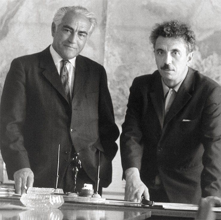 Начальник «Главтюменьгеологии» Ю. Г. Эрвье и его преемник Ф. К. Салманов. Конец 1970-х гг.