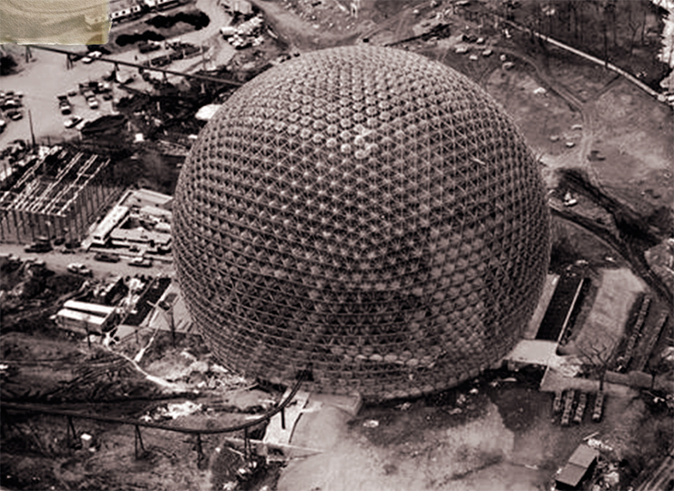 The US pavilion at the EXPO 67 World Exhibition in Montreal, designed by the architect R. Buckminster Fuller